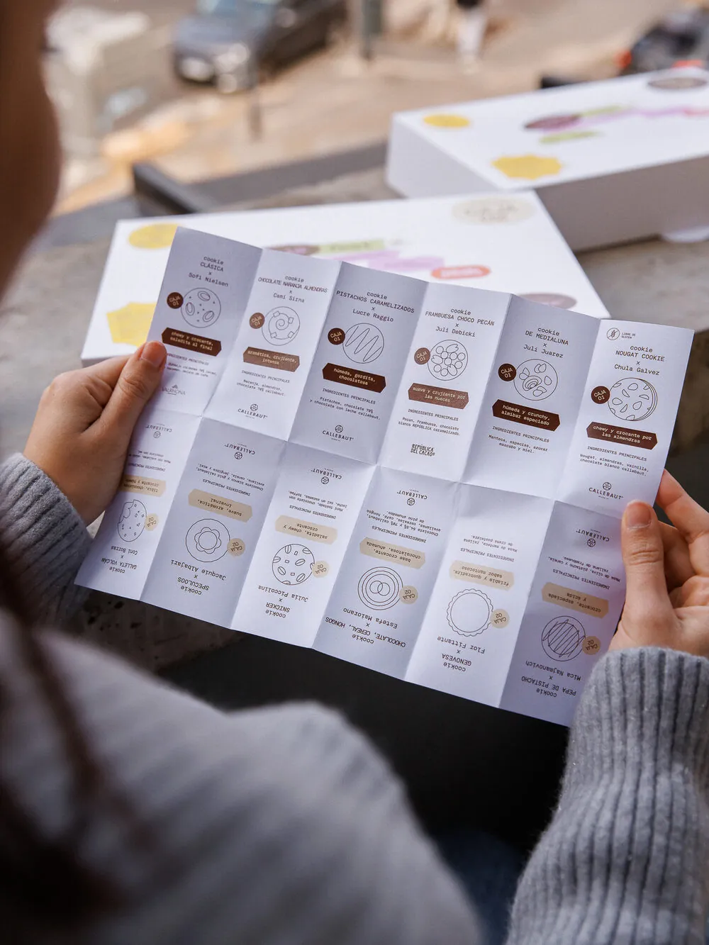 Leyendo la ficha desplegable con todas las cookies y sus pasteleras